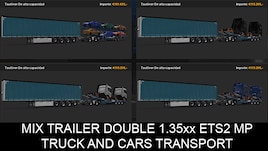 Mix Trailer Double 1.35 MP, Truck and Car Transport