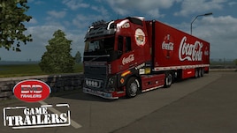 Trailer & Truck Super Combo Pack, Coca Cola Rivet Effect Skin, with Coca Cola Decals for Volvo