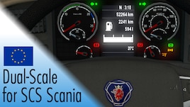 Scania Dual-Scale Gauges for left-hand drive trucks